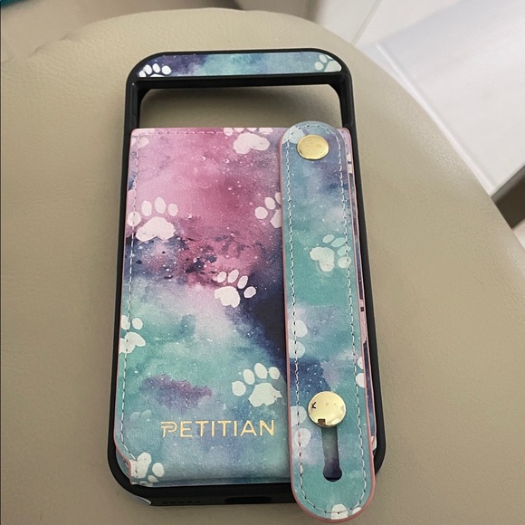 Petitian Other - Cat Print Galaxy 8A Phone Case with Strap and Cardholder